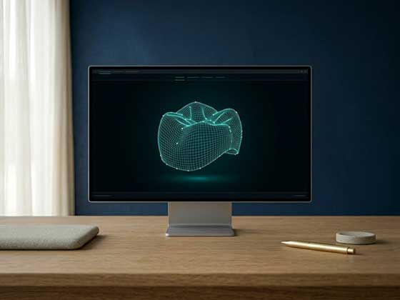 CAD/CAM digital design of porcelain inlay at Kadıgil Dental Clinic, Antalya