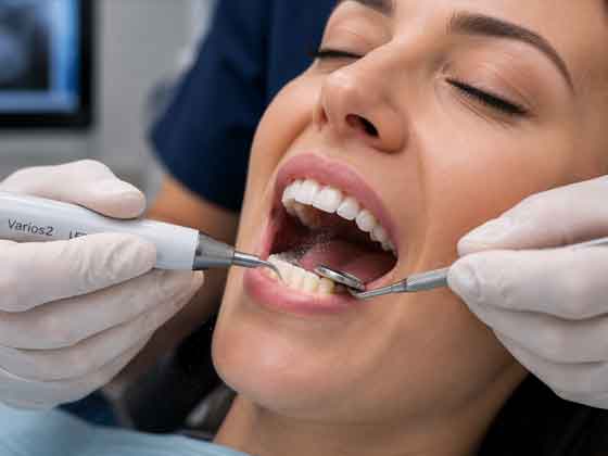 Professional ultrasonic teeth cleaning to remove tartar in Antalya